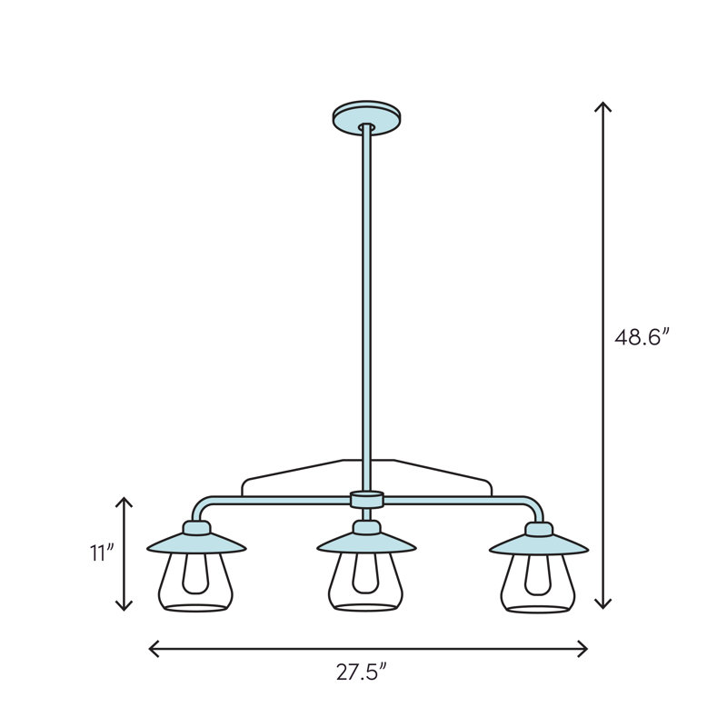 Brayden Studio® Grasston 3 Light Kitchen Island Cylinder Pendant
